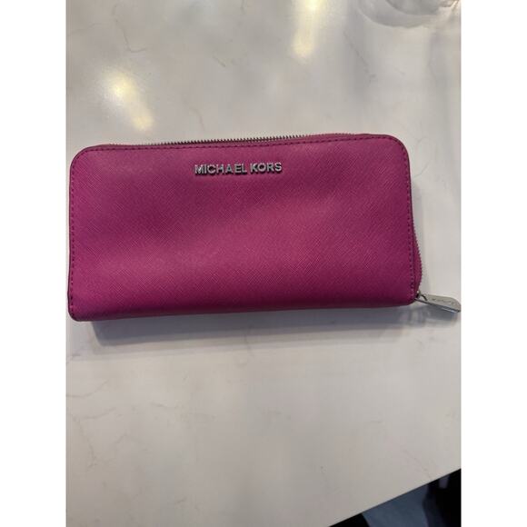 Michael Kors Dark PINK Large Jet Set Tote with Matching Wallet - Picture 15 of 16